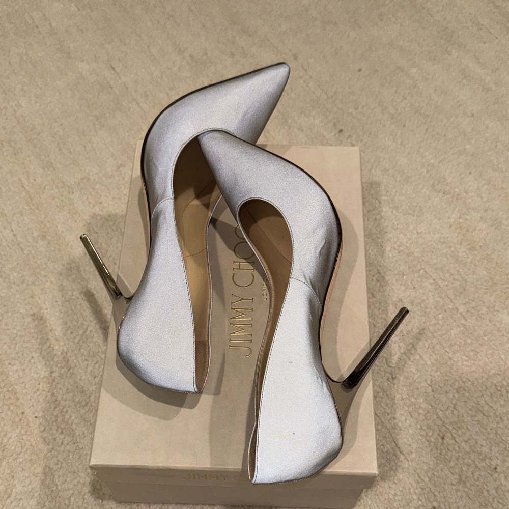 Jimmy Choo Anouk reflective  Silver Heels - Picture 11 of 11